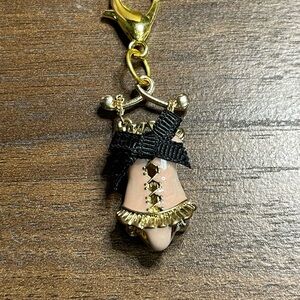 Gold and Pink Corset Charm